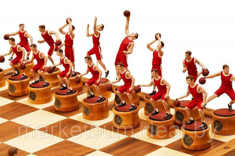 Шахматы "Баскетбол" 50*50 мореный дуб - фото 7 - id-p176317039