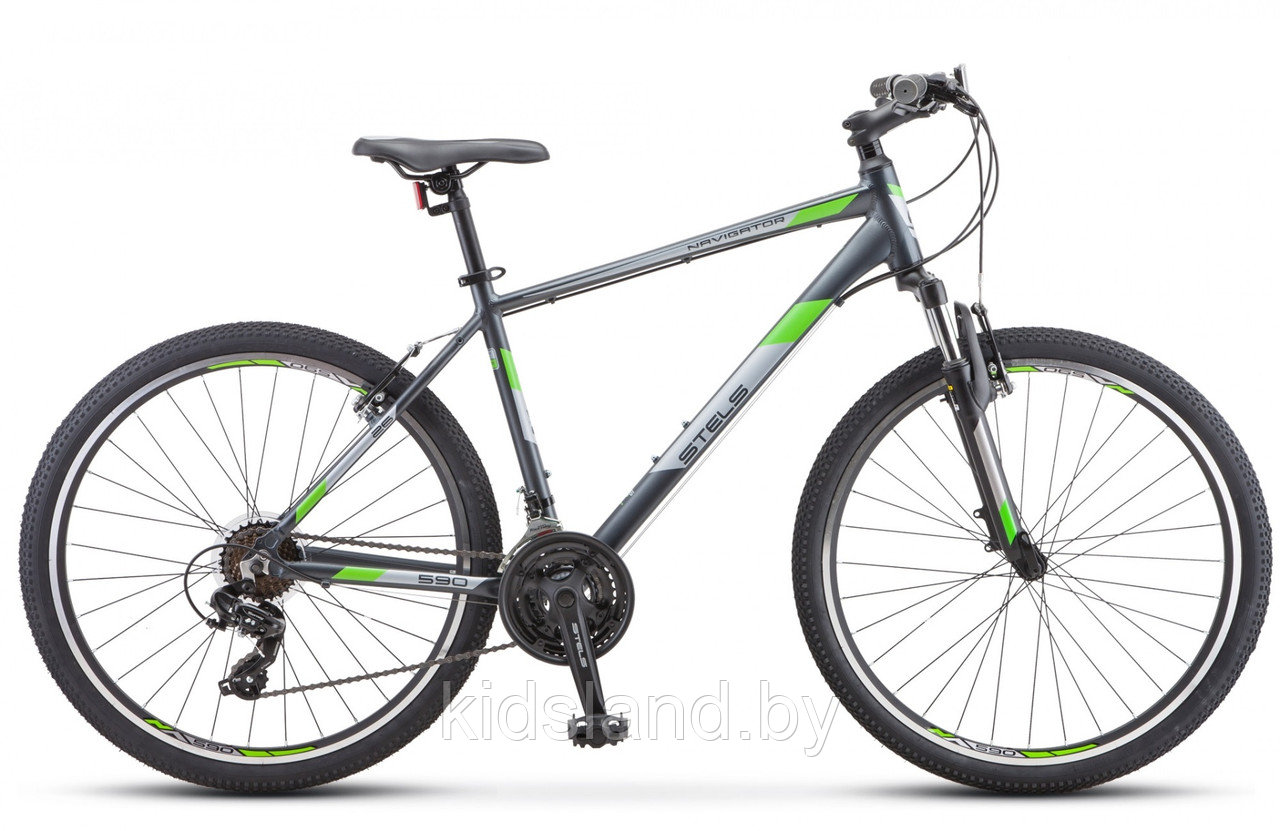 Велосипед Stels Navigator 590 V 26" (серый/салатовый) - фото 1 - id-p176325083