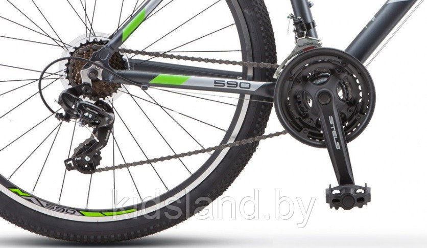 Велосипед Stels Navigator 590 V 26" (серый/салатовый) - фото 6 - id-p176325083