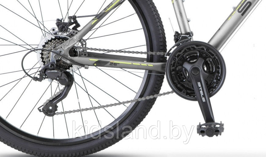 Велосипед Stels Navigator 590 Md 26" (серый/салатовый) - фото 5 - id-p176325234