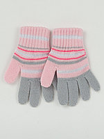 Перчатки детские GGBrand 16 розовый/св.серый