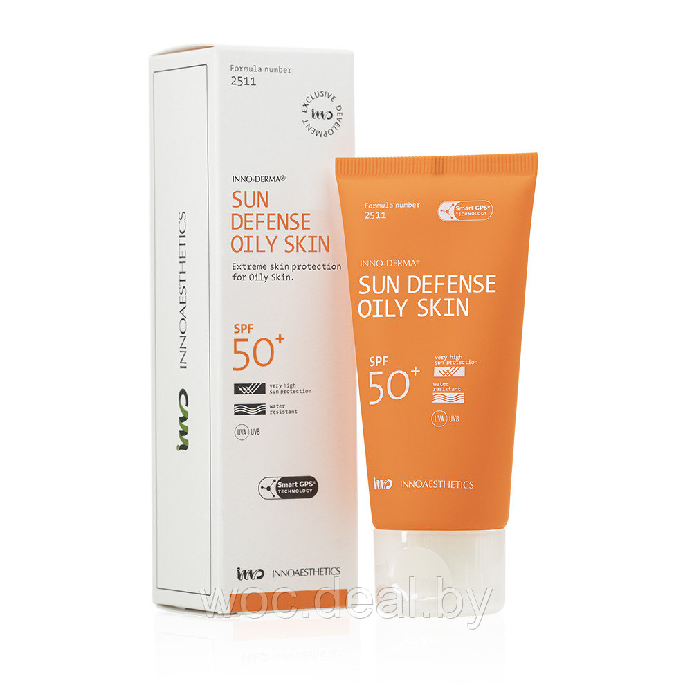 Innoaesthetics Солнцезащитный крем для жирной кожи Sun Defense Oily Skin SPF 50+, 60 мл - фото 1 - id-p167851748