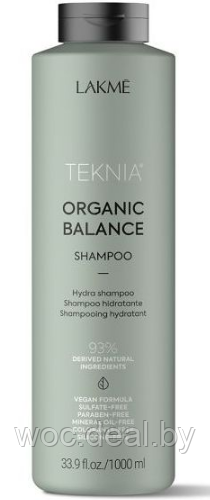 Lakme Шампунь увлажняющий Organic Balance Teknia, 1000 мл - фото 1 - id-p176329400