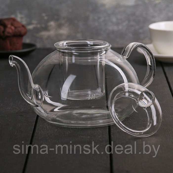 Чайник заварочный со стеклянным ситом, 1 л - фото 8 - id-p176334646