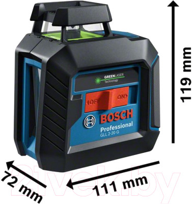 Линейный лазерный нивелир Bosch GLL 2-20 G Professional 0 601 065 001 - фото 4 - id-p176336658