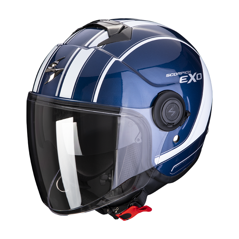 Шлем SCORPION EXO EXO-CITY SCOOT Dark blue-White L (59-60) - фото 1 - id-p176074928