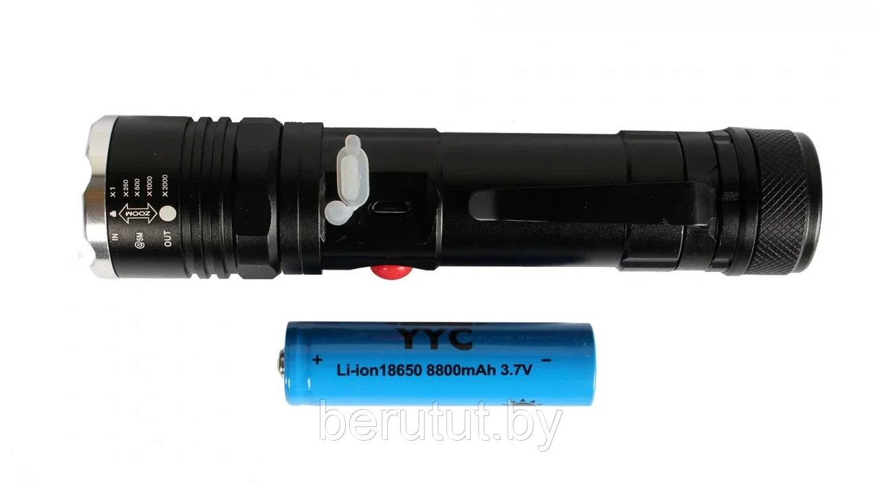 Ручной светодиодный аккумуляторный фонарь, Яркий луч, LED фонарик с системой фокусировки луча - фото 4 - id-p176338486