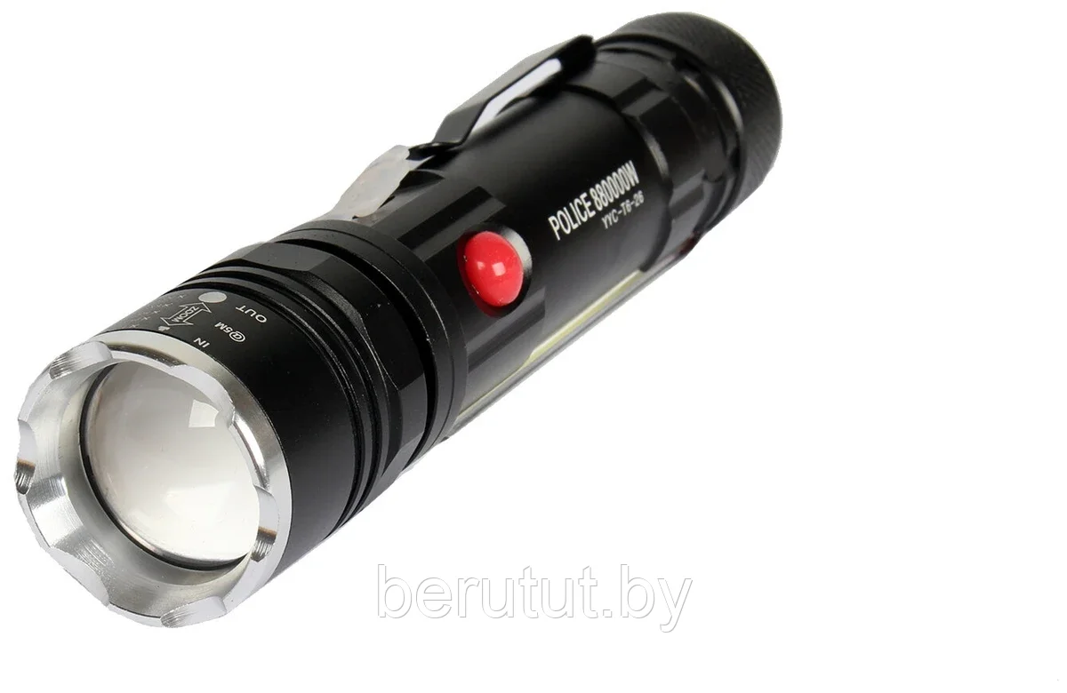 Ручной светодиодный аккумуляторный фонарь, Яркий луч, LED фонарик с системой фокусировки луча - фото 1 - id-p176338486