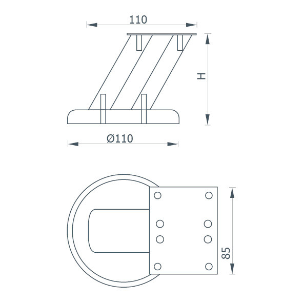 Опора для мебели 127 Н60мм сталь хром FR127S.060CP - фото 2 - id-p176338608