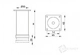 Опора регулируемая 220 H100мм сталь хром FUZ220S.100CP, фото 2