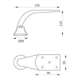 Опора для мебели 122 Н110мм сталь хром FR122S.110CP, фото 2