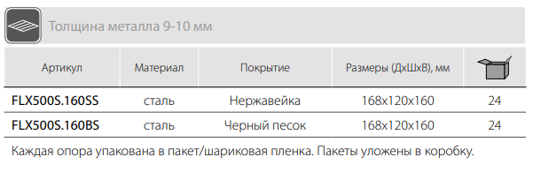 Опора для мебели MetalLine 500 H-160мм Сталь Черный Песок FDH500S.160BS - фото 2 - id-p176338663