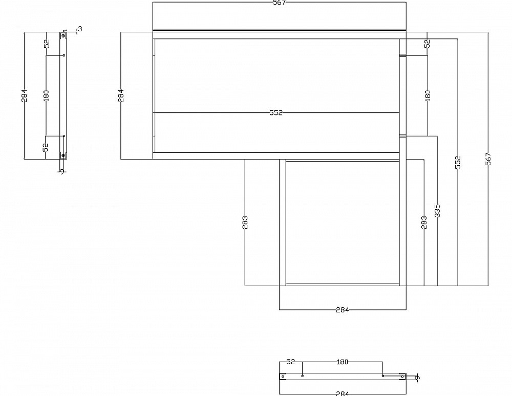 Комплект углового посудосушителя AFF SIENA CORNER, 600мм, без рамки - фото 3 - id-p176345926
