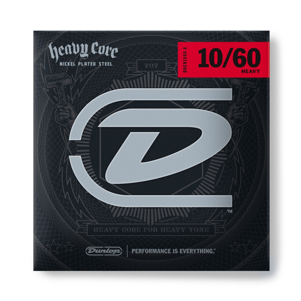 Dunlop DHCN1060-6 Heavy Core Комплект струн для электрогитары, никелированные, 10-60