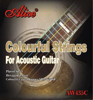 Alice AW435С-SL Комплект струн для акустической гитары, цветные, медь, 11-52