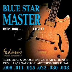 Fedosov BSM008 Blu Star Master Light Комплект струн для электрогитары, нерж. сплав, 8-38
