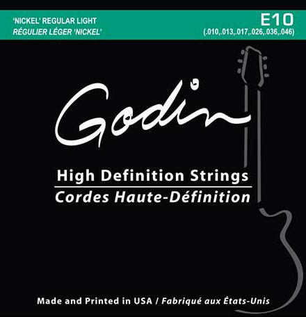 Godin 008964 E-10 Комплект струн для электрогитары, 10-46, Regular Light