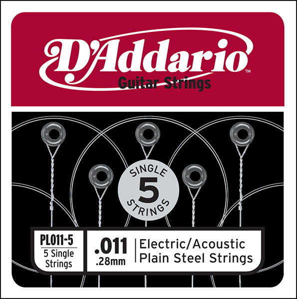 D`Addario PL011 Plain Steel Отдельная стальная струна без обмотки 0.011"