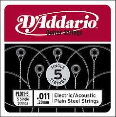 D`Addario PL011 Plain Steel Отдельная стальная струна без обмотки 0.011"