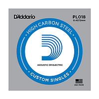 D'Addario PL015 Plain Steel Отдельная струна без обмотки, сталь, .015