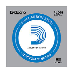 D'Addario PL015 Plain Steel Отдельная струна без обмотки, сталь, .015