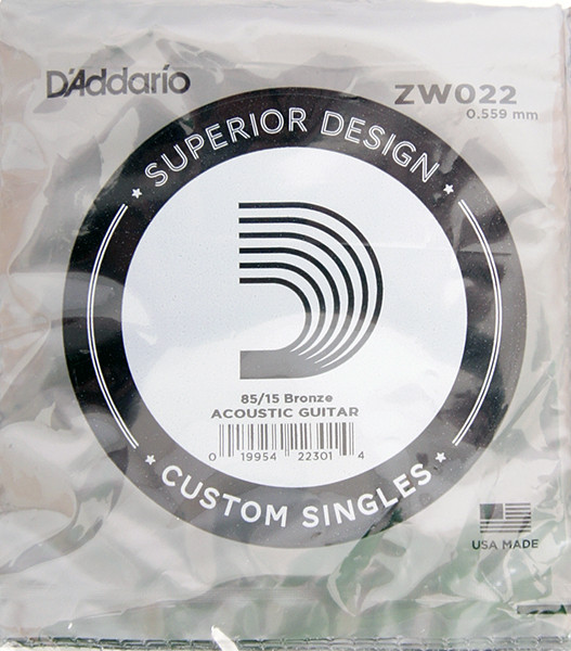 D'Addario ZW022 Отдельная струна для акустической гитары, бронза 85/15, 022 - фото 1 - id-p173084176