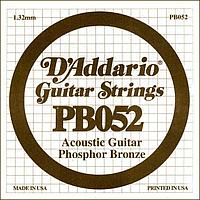 D'Addario PB052 Phosphor Bronze Отдельная струна для акустической гитары, фосфорная бронза, .052