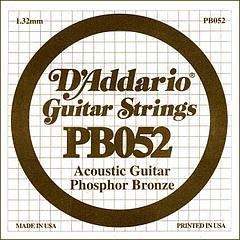 D'Addario PB052 Phosphor Bronze Отдельная струна для акустической гитары, фосфорная бронза, .052