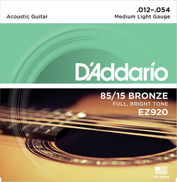 D`Addario EZ920 AMERICAN BRONZE 85/15 Струны для акустической гитары Medium Light 12-54