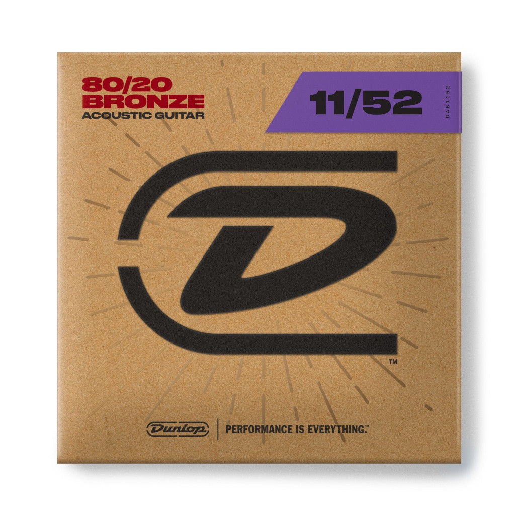 Dunlop DAB1152 Комплект струн для акустической гитары, бронза 80/20, Medium Light, 11-52