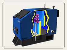 Котел твердотопливный с регулятором дымовой тяги
