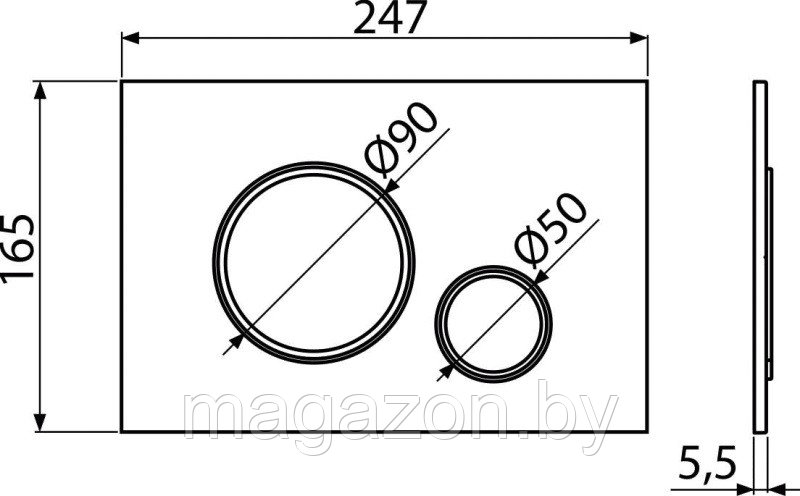 Alca М776 THIN Кнопка управления для инсталляции, белый/xром-глянец - фото 2 - id-p176361273