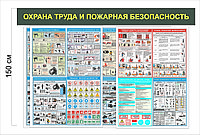 Шторная система "Охрана труда"  р-р  2 * 1,4 м на 24 плаката (4 шторы 0,8*1,2 м)