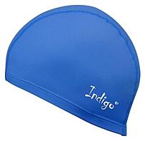 Шапочка для плавания Indigo IN048-LBL Blue комби с ПУ синий