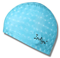 Шапочка для плавания с эффектом 3D INDIGO IN047 голубая комби с ПУ