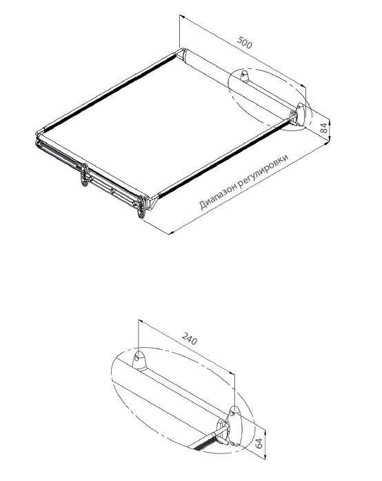 VIBO Wardrobe Range рама для корзин 83/97х500 AT83/97 ALGS - фото 3 - id-p176369299