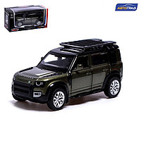 Машина металлическая LAND ROVER DEFENDER 110, 1:43, инерция, открываются двери, цвет зелёный