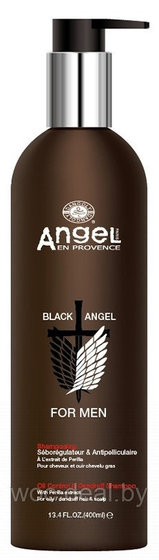 Angel Professional Шампунь от перхоти с экстрактом перилл и можжевельника Black 400 мл - фото 1 - id-p176378352