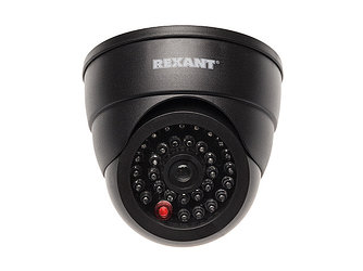 Муляж камеры внутренней, купольная с вращающимся объективом (черная)  REXANT