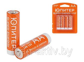 Батарейка AA LR6 1,5V alkaline 4шт. ЮПИТЕР