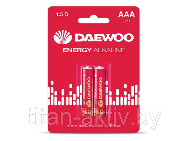 Батарейка AAA LR03 1,5V alkaline BL-2шт DAEWOO ENERGY