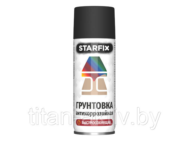 Грунтовка антикоррозийная черный STARFIX 520мл (9011) (Графитовый черный)