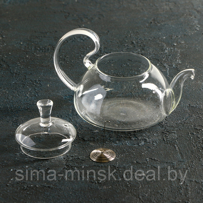 Чайник стеклянный заварочный с металлическим ситом Доляна «Элегия», 400 мл - фото 2 - id-p176384755