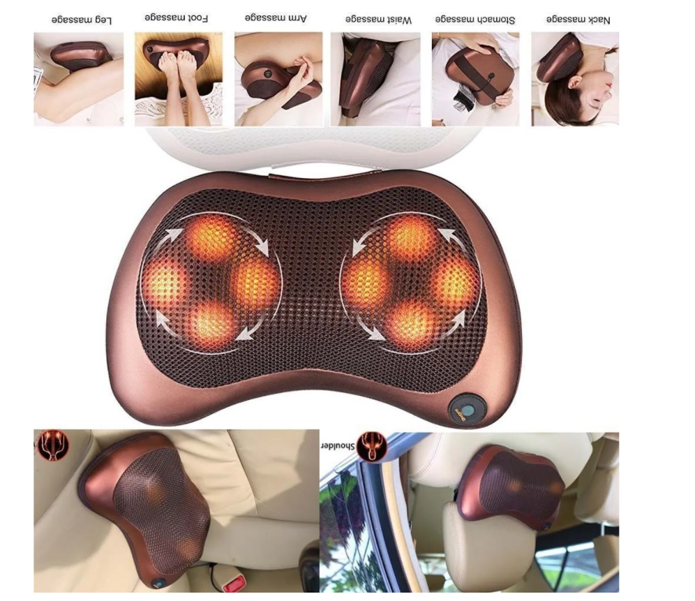 Массажная роликовая подушка Massager Pillow.Эффект кулачкового массажа. - фото 10 - id-p77309399