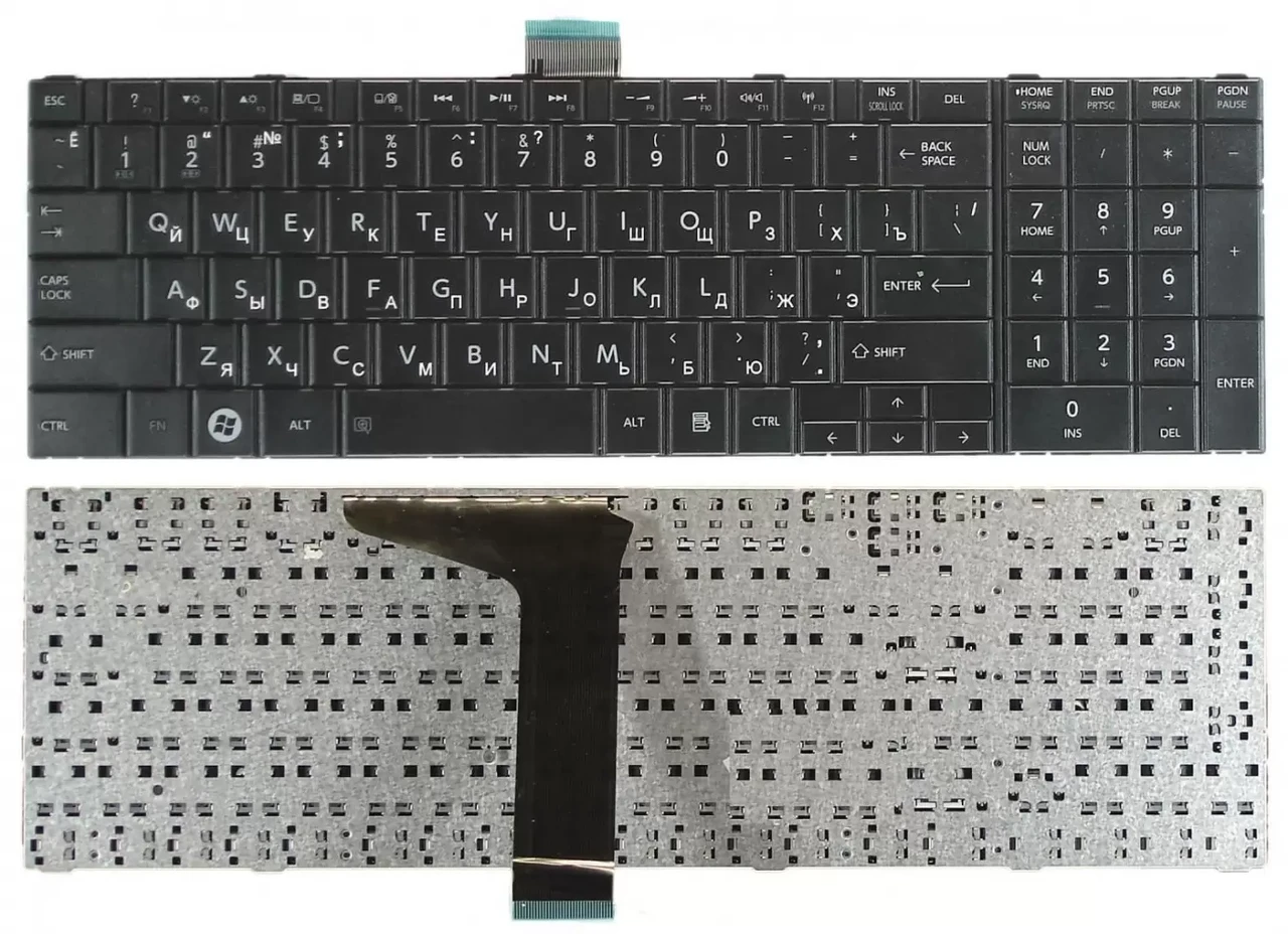 Клавиатура для ноутбука Toshiba Satellite C850, C870, C875, черная - фото 1 - id-p176386799