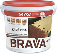 Клей ПВА BRAVA (дисперсия ПВА ДФ 51/15В) 1,0 л (1,0 кг)