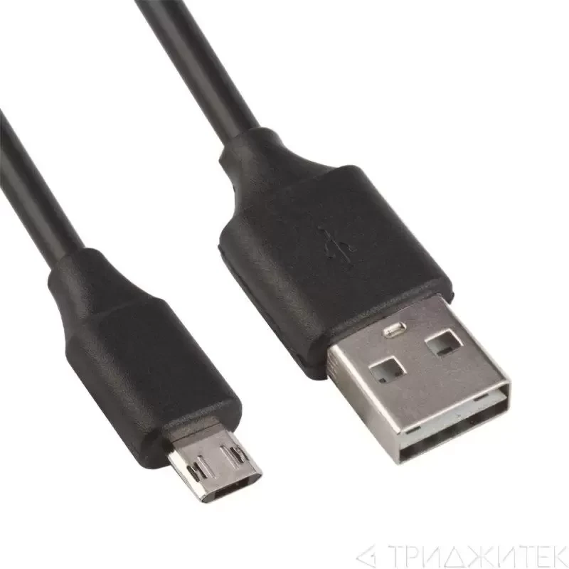 USB кабель "LP" MicroUSB двусторонние разъемы USB-MicroUSB (1 метр) (черный, коробка)