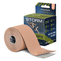 Кинезио тейп Ravetape Storm водостойкий, бежевый, 5см*5м