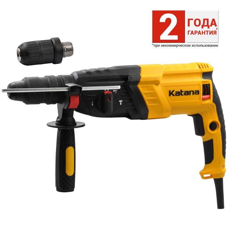 Перфоратор KATANA HD6100F ГАР.2 ГОДА! (КЕЙС,2 ЗУБ,3 СВЕРЛА,950 ВТ,3.3 ДЖ,3 РЕЖ, БЫСТР. БЗП)