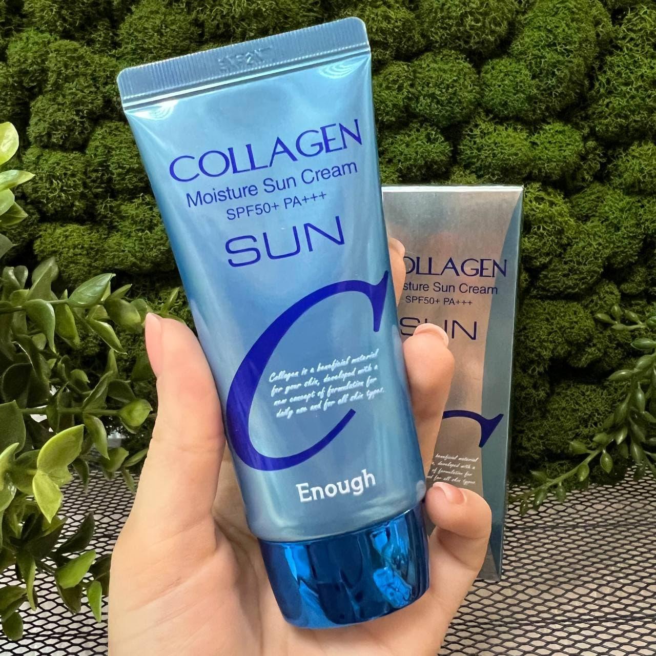 Увлажняющий солнцезащитный крем с коллагеном ENOUGH Collagen Moisture Sun Cream SPF50+ PA+++ - фото 2 - id-p176397857